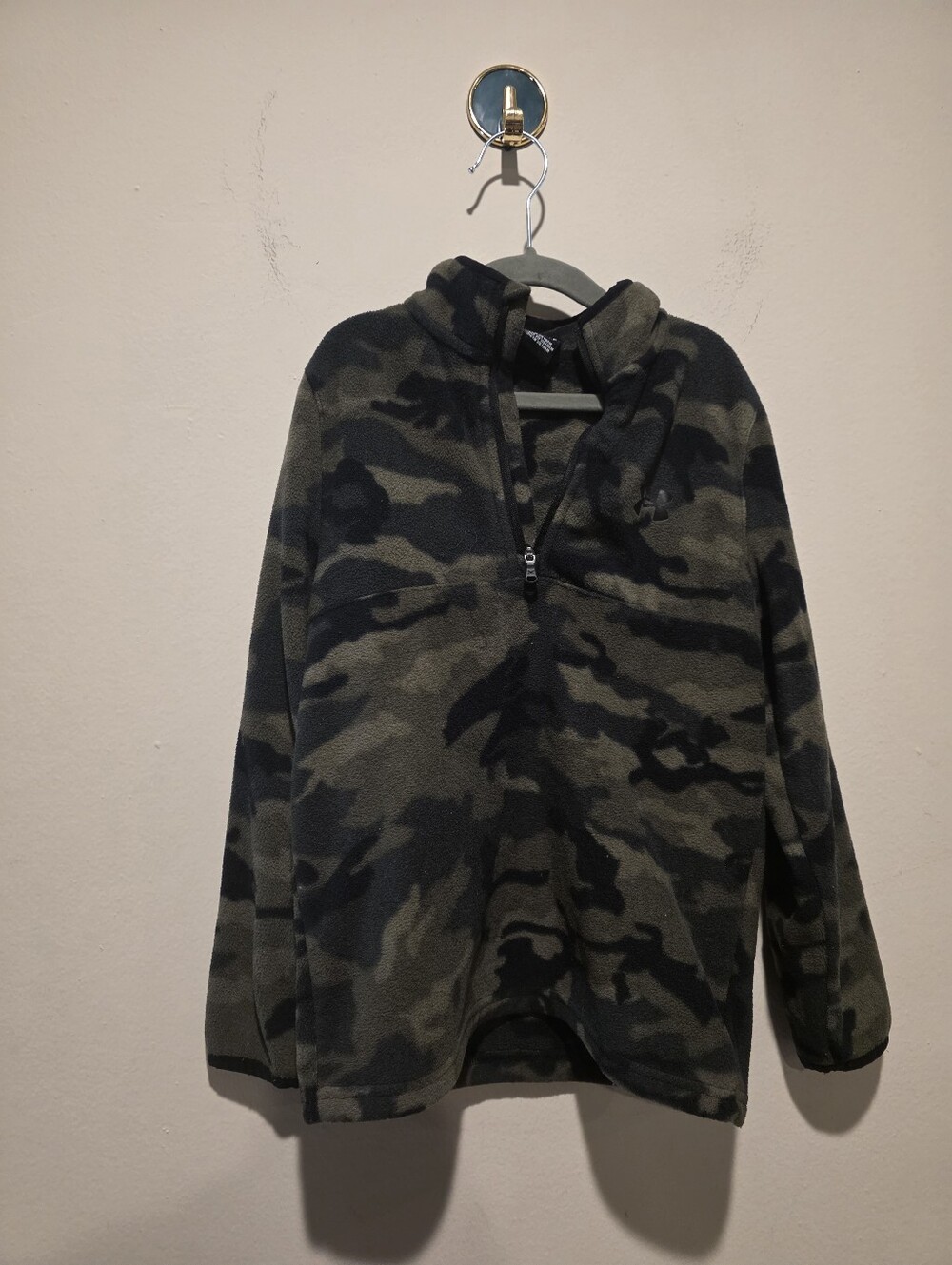 Under Armour Kids Camo Half-Zip Fleece Jacket - Olive/Black